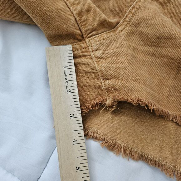 Anthropologie Pilcro Shorts 28 Brown-Orange Cut-Off Denim High-Rise Raw Hem Boho - Picture 10 of 10